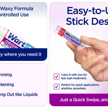 WartStick Maximum Strength Salicylic Acid Solid-Stick Wart Remover 2 Pack – 0.4 oz
