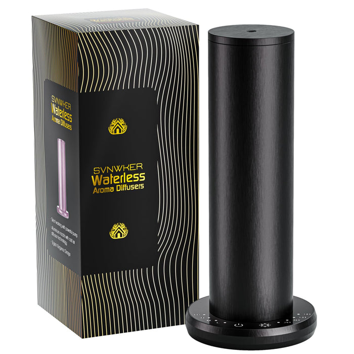 Waterless Essential Oil Diffuser - Aromatherapy Diffusers for Home, Large Room, 1000 sq.ft, Black