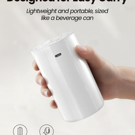 Waterless Essential Oil Diffuser | Portable Battery-Operated 20mL Mini Diffuser (White)