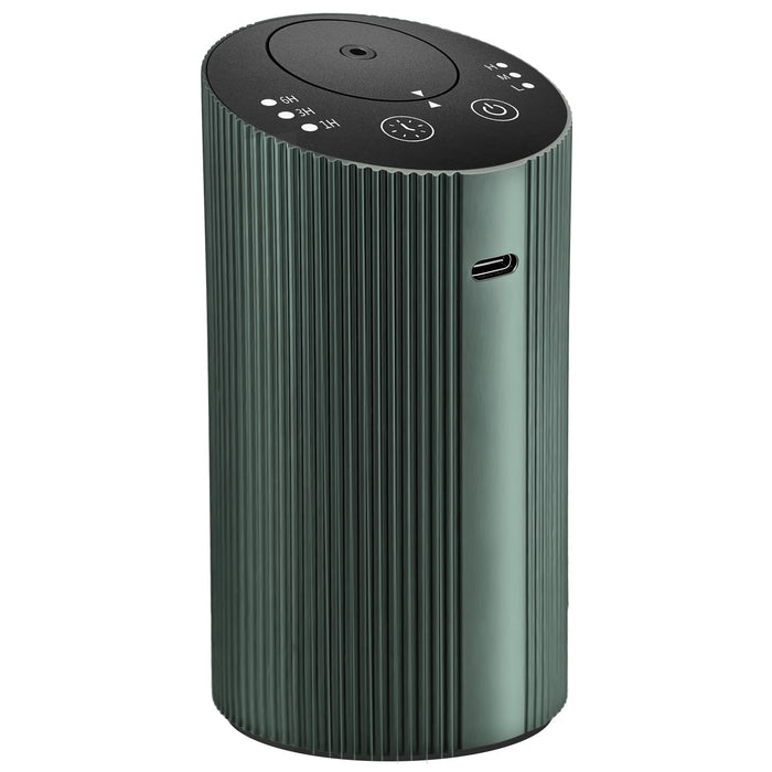 Waterless Essential Oil Diffuser with 4 Timer (1/3/6H & Off) & 3 Mist Levels | Rechargeable Portable Dark Green Aroma Diffuser