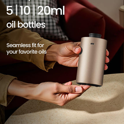 Waterless Essential Oil Diffuser - Desert Titanium, 3 Mist Levels & Rechargeable