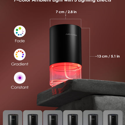 Waterless Essential Oil Diffuser Starter Kit – 30mL Fragrance Oil, Battery-Operated, Black AN9