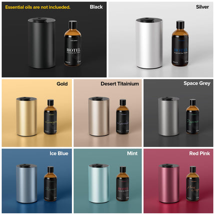 Waterless Essential Oil Diffuser 2 Pack – 3 Mist Levels, Timers, Black & Gold
