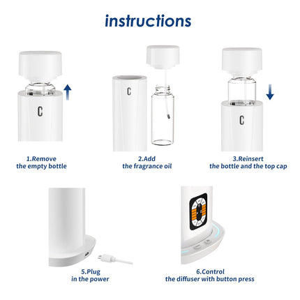 Waterless Scent Diffuser – 1200 Sq Ft Coverage | Remote, LED Light, Timer | Quiet Aromatherapy