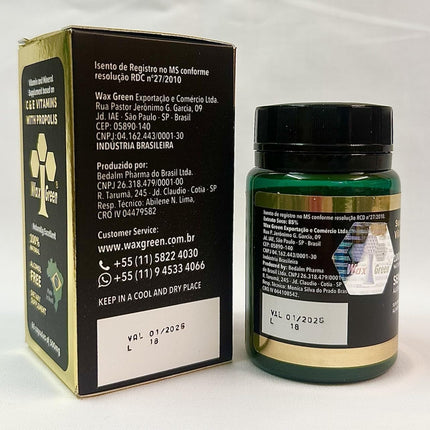 4 Packs of Wax Green Bee Propolis 500mg (60 Capsules) – Immune Support