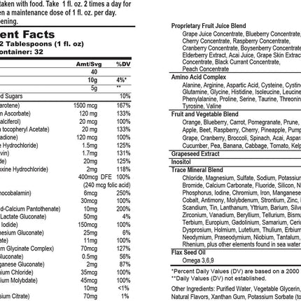 Wellgenix Balanced Essentials Plus New Formula – Berry Flavor 32oz (Pack of 2) | Liquid Multivitamin & Immune Support