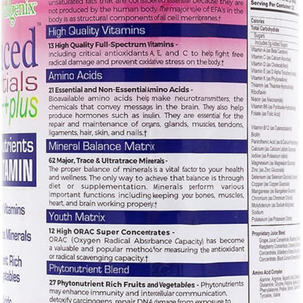 Wellgenix Balanced Essentials Plus New Formula – Berry Flavor 32oz (Pack of 2) | Liquid Multivitamin & Immune Support