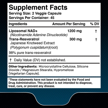 WELLNESS LABSRX Liposomal NAD Supplement 1500mg – USA Made, NAD+ Support, 2 Pack