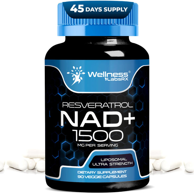 WELLNESS LABSRX NAD+ 1500mg - USA Made Liposomal NAD+ with Resveratrol