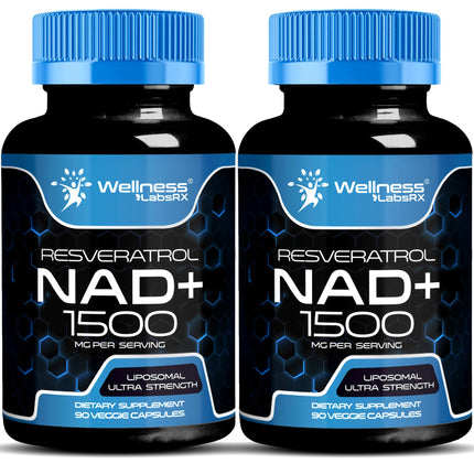 WELLNESS LABSRX Liposomal NAD Supplement 1500mg – USA Made, NAD+ Support, 2 Pack