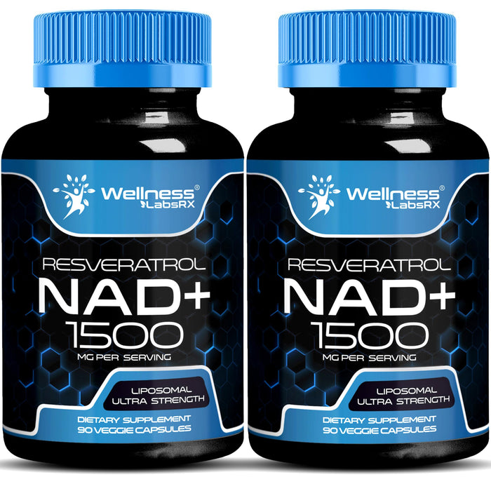WELLNESS LABSRX Liposomal NAD Supplement 1500mg – USA Made, NAD+ Support, 2 Pack