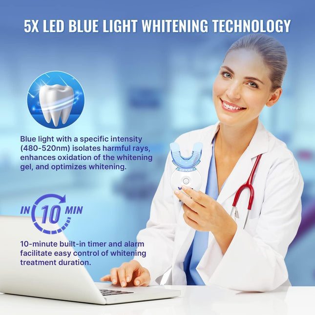 Whitebite Pro Teeth Whitening Kit – Sensitive Teeth, Enamel Safe, LED System