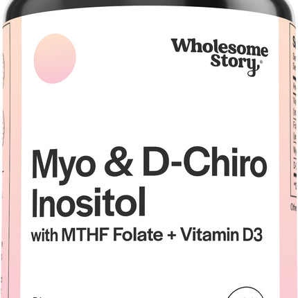 Wholesome Story Myo-Inositol & D-Chiro Inositol Capsules with MTHF Folate | Hormone Balance & Ovarian Support | Vitamin D3