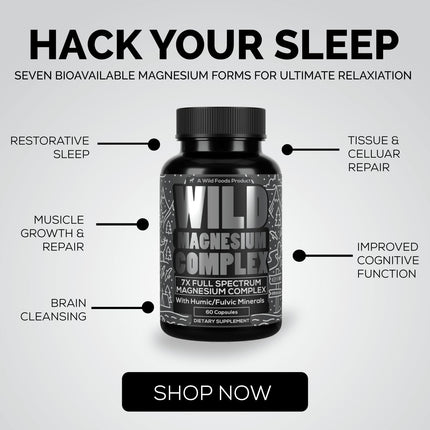 Wild Foods Wild Magnesium Complex – 7 Forms in One, 450 mg per Capsule, 90 Capsules (Pack of 2)