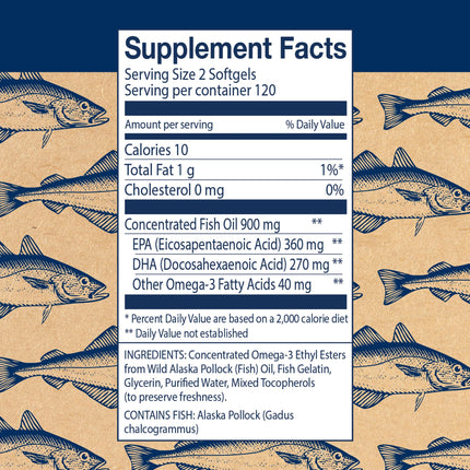 Wiley's Finest Easy Swallow Minis – Double-Strength Omega-3 630mg EPA/DHA