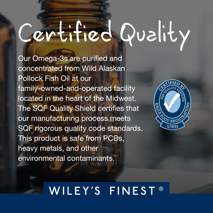 Wiley's Finest Peak DHA | Wild Alaskan Fish Oil 900mg EPA/DHA | 180 Softgels