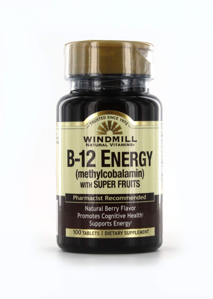 Windmill Vitamin B-12 Energy with Super Fruits Tablets 100 Ea