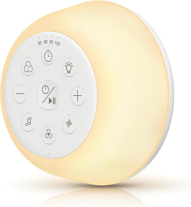 Wobrikosee Rechargeable White Noise Machine | 9-Color Night Light, 26 Sounds, 4 Timers