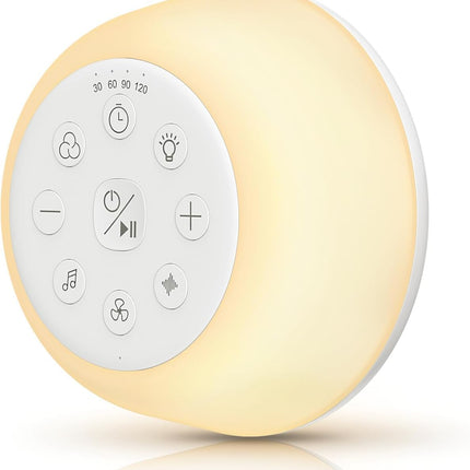 Wobrikosee Rechargeable White Noise Machine | 9-Color Night Light, 26 Sounds, 4 Timers