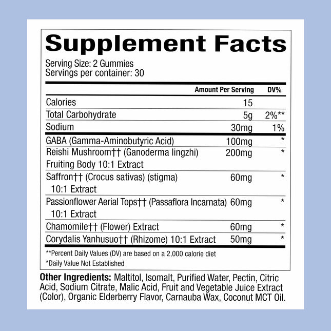 WonderSleep Mushroom Gummies for Sleep & Relaxation – Reishi & Elderberry (60 Count)