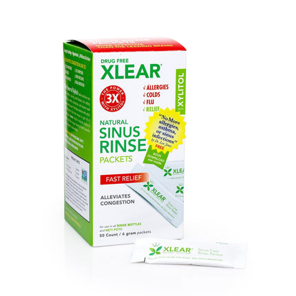 Xlear Natural Xylitol Sinus Rinse Refills – Pack of 2 (50 Count) for Easy Nasal Cleansing
