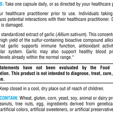 XYMOGEN GarliX - Ultra-Concentrated Garlic Supplement with Allicin & Alliin | 90 Capsules
