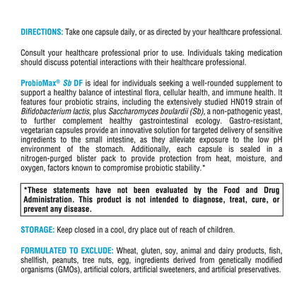 XYMOGEN ProbioMax Sb 35B – 35 Billion CFU Probiotic with HN019 & Saccharomyces boulardii | 30 Vegetarian Capsules