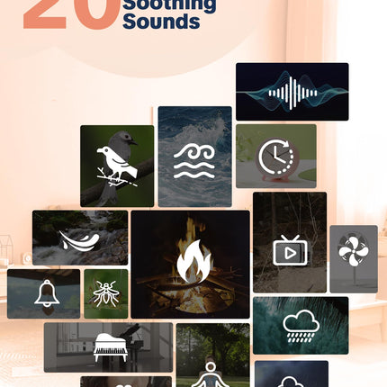 YONSEN Travel White Noise Sound Machine — Portable Sleep Aid with 20 Sounds