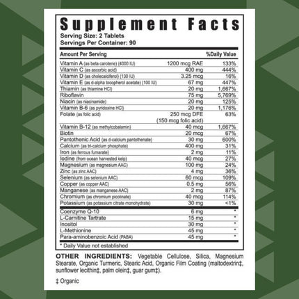 Youngevity Ultimate Daily Mega Multivitamin – 180 Tablets, High Absorption