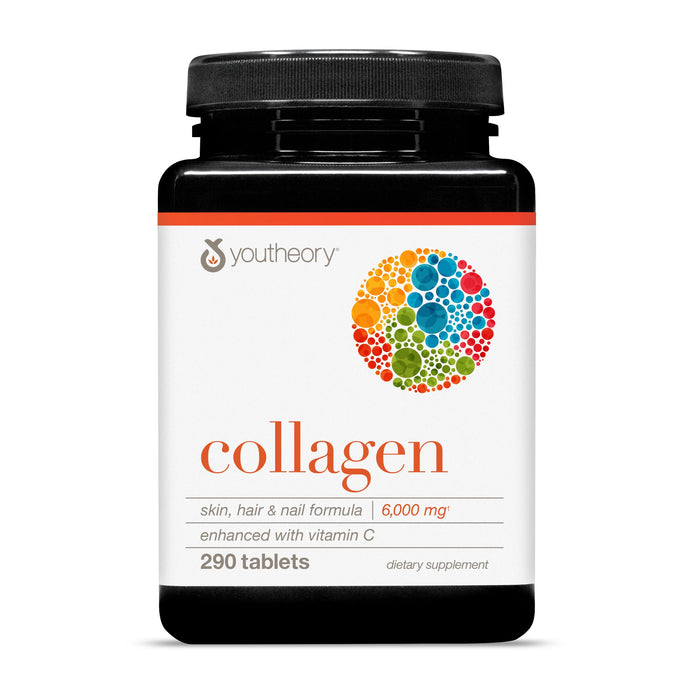 Youtheory Advanced Collagen 6000 mg with Vitamin C & Amino Acids - 290 Tablets (48-Day) | Hair, Skin, Nails, Joints