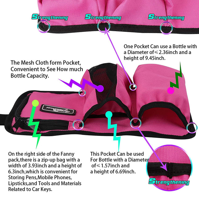Massage Bottle Bag for Therapists - Rose Red YR-3KD Holster