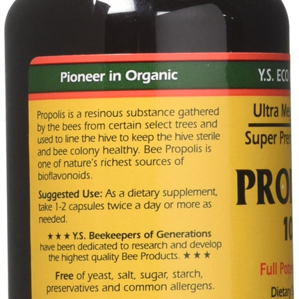 YS Eco Bee Farms Propolis 1000 - 90 Caps Pack of 3 | Propolis Supplement
