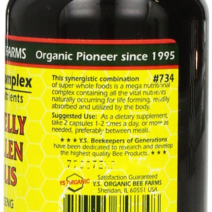 Y.S. Eco Bee Farms 3-Pack Royal Jelly, Bee Pollen, Propolis, Korean Ginseng - 90 Capsules