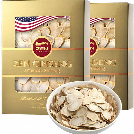 Zen Ginseng – American Wisconsin Ginseng Slices (8 oz, 2 Boxes) for Energy, Focus & Mood