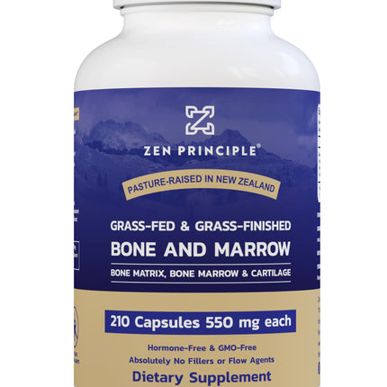 Zen Principle Grass-Fed Beef Bone Marrow Supplement – 210 Capsules