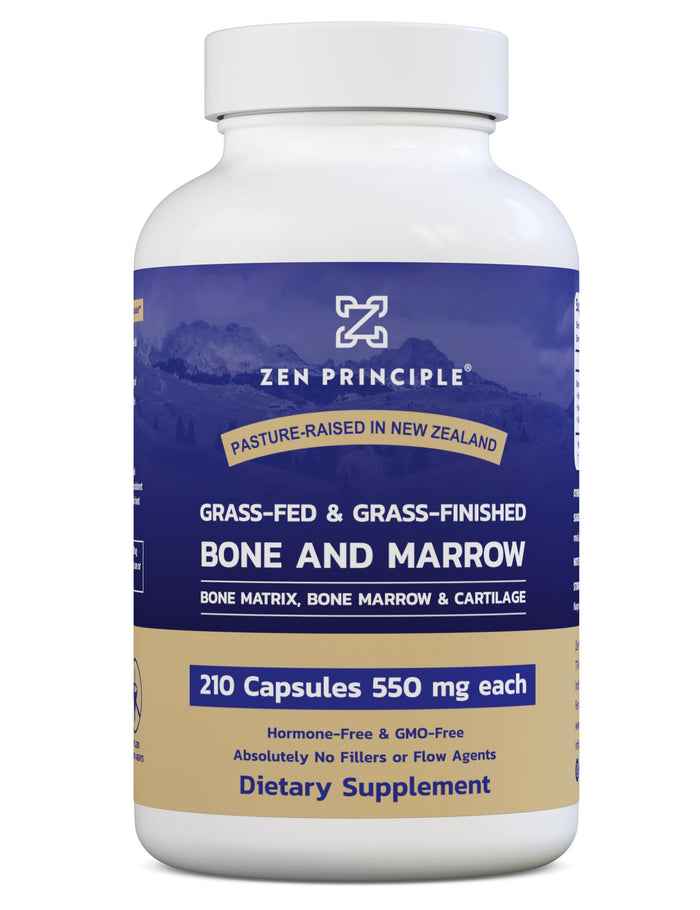 Zen Principle Grass-Fed Beef Bone Marrow Supplement – 210 Capsules