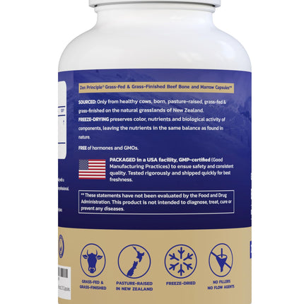 Zen Principle Grass-Fed Beef Bone Marrow Supplement – 210 Capsules