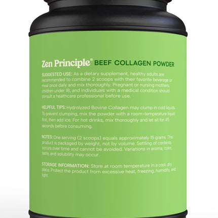 Zen Principle Grass-Fed Collagen Peptides — 3 lb Agglomerated Hydrolyzed Powder | Paleo & Keto Friendly