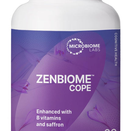 Microbiome Labs Zenbiome COPE – Probiotic Mood Support with 1714 Probiotic, B6, B12 & Saffron