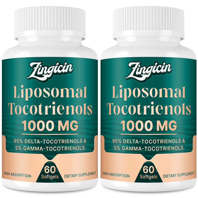 Zingicin Vitamin E Tocotrienols – Liposomal Delta & Gamma Tocotrienols 1000mg | 120 Softgels