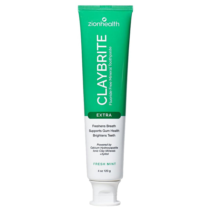 Zion Health Claybrite Extra Strength Toothpaste, 4 oz | Natural Whitening & Gum Care
