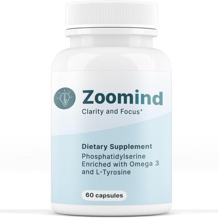 Zoomind Dietary Supplement - Clarity & Focus | Omega-3, Phosphatidylserine PS, L-Tyrosine | 60 Capsules
