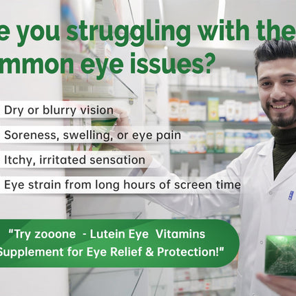 Zooone Lutein Eye Vitamins – Macular Health & Dry Eye Support, 90 Tablets